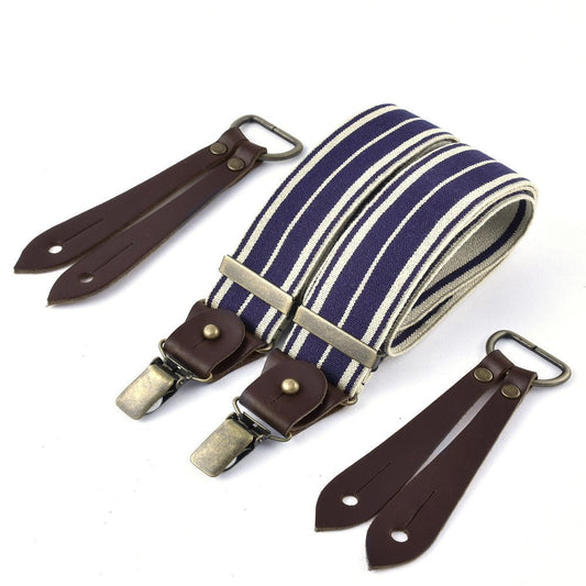 BertellesBertelles suspenders Ecru stripe on navyBracesBritish Parts Lucerne