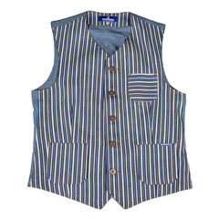 Blue jeansHickory stripes wide blue whiteVestBritish Parts Lucerne