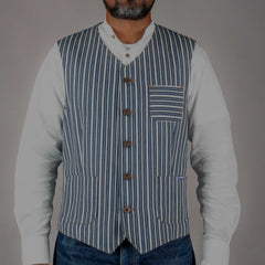 Blue jeansHickory stripes wide blue whiteVestBritish Parts Lucerne