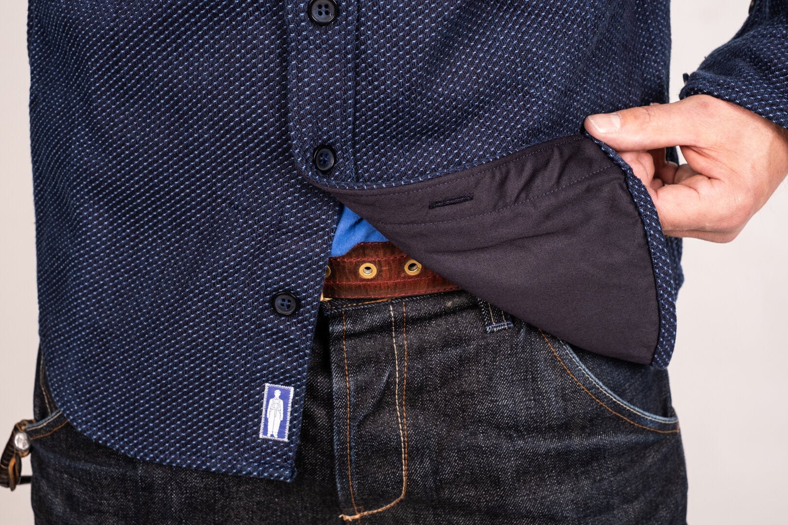 Blaumann JeanspantsOvershirt Sashiko Japanese DotsShirtBritish Parts Lucerne