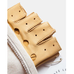 Cafe LeatherTriton car gloves fingerless in creamCar glovesBritish Parts Lucerne