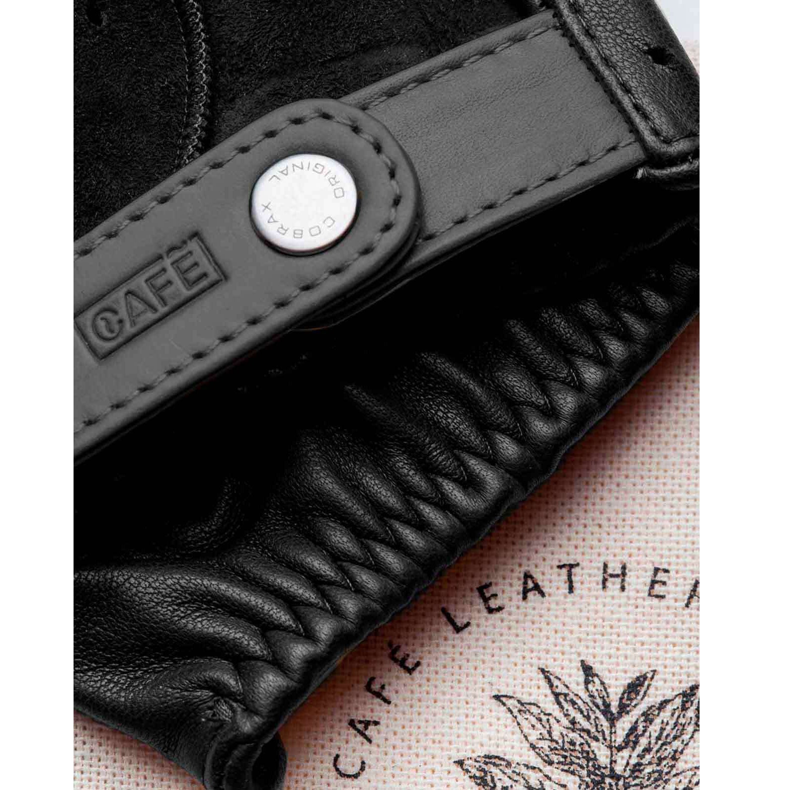 Cafe LeatherTriton car gloves fingerless in blackCar glovesBritish Parts Lucerne