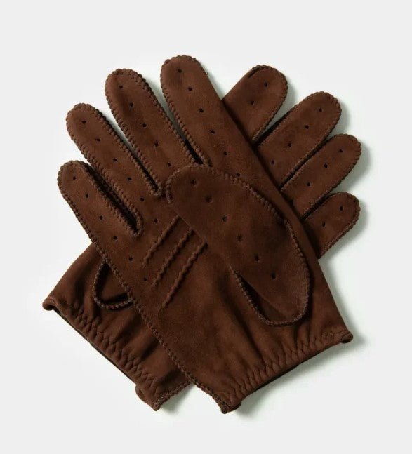 Cafe LeatherTriton Car Gloves Suede Nubuck in Black CoffeeCar GlovesBritish Parts Lucerne
