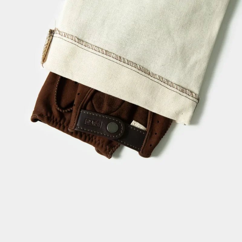 Cafe LeatherTriton Car Gloves Suede Nubuck in Black CoffeeCar GlovesBritish Parts Lucerne