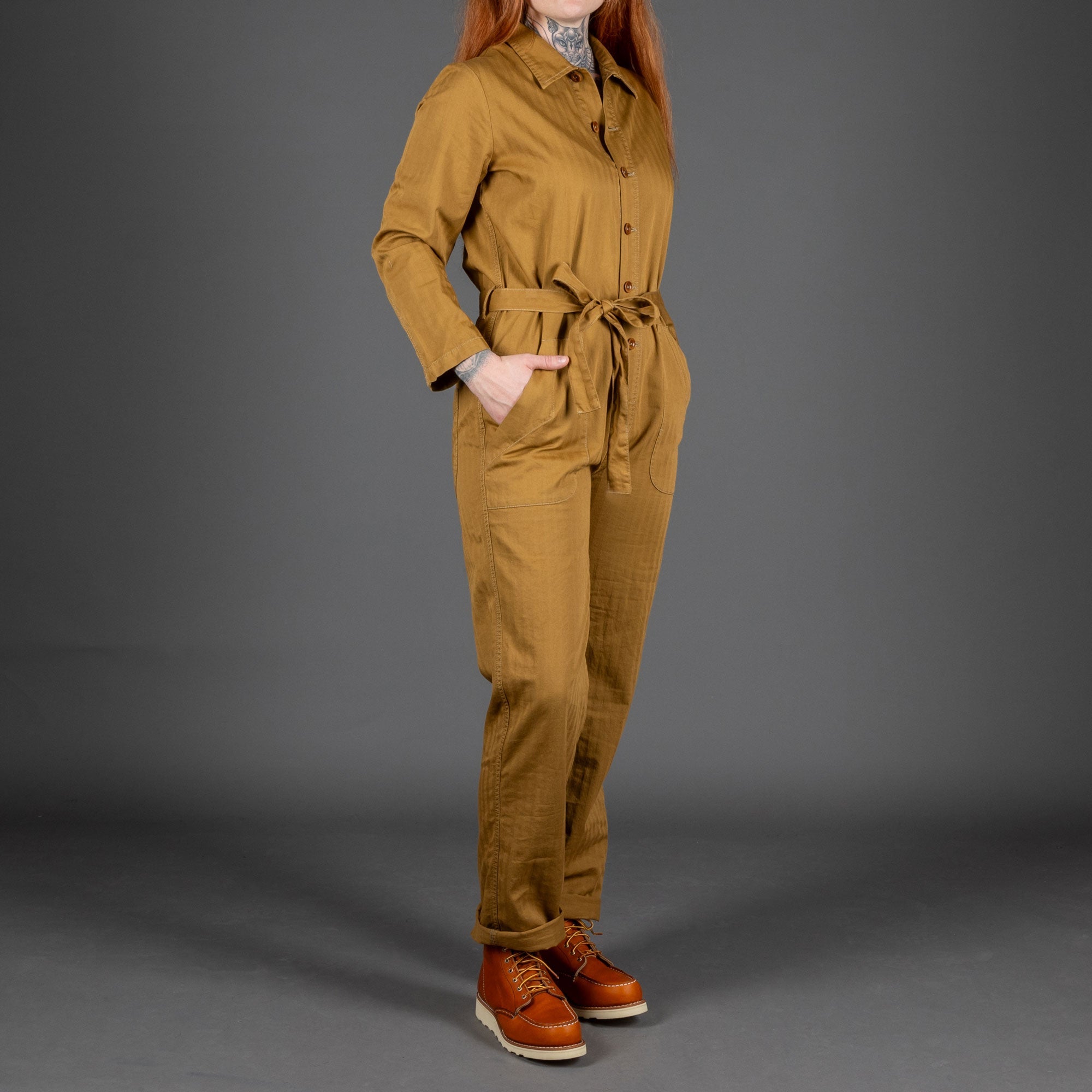 Captain SantorsOverall CG413 Mustard Herringbone CottonCoverallBritish Parts Luzern