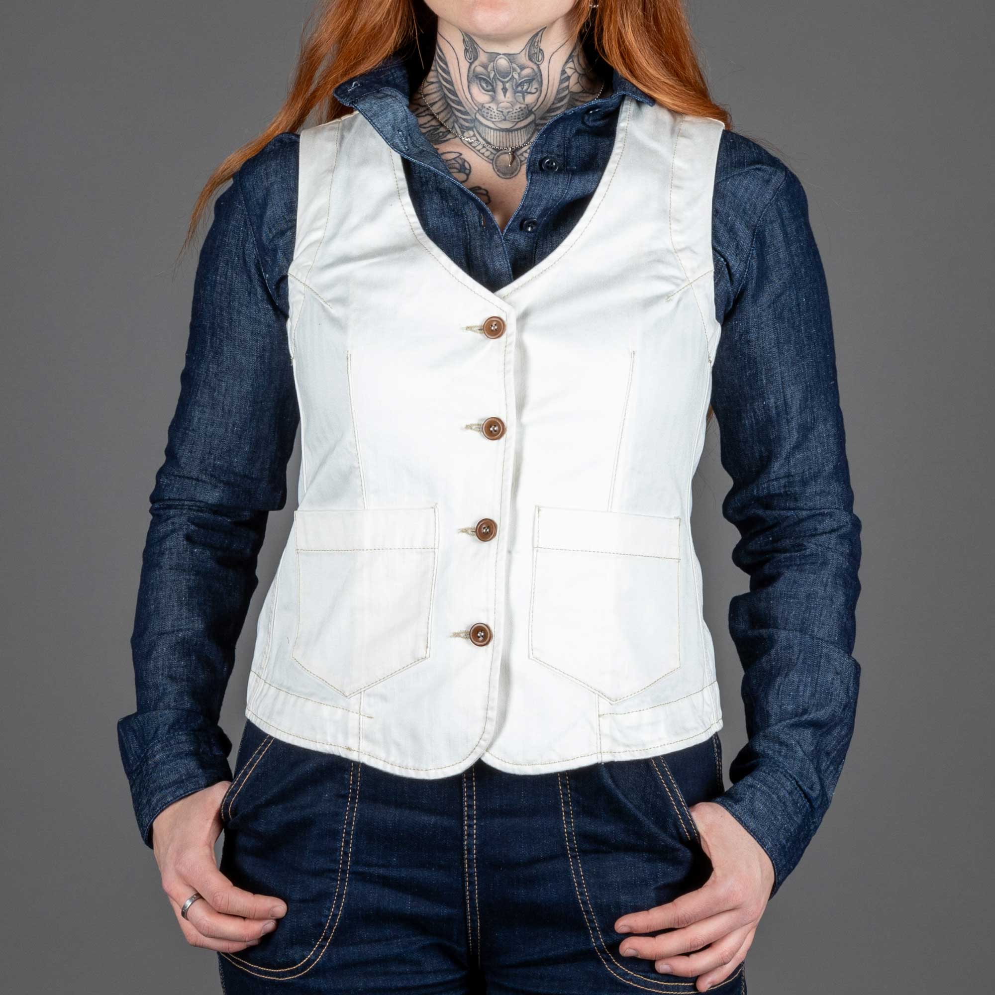 Captain SantorsWomens Sailor Vest 7702 CG 511 WhiteWomen's vestBritish Parts Lucerne