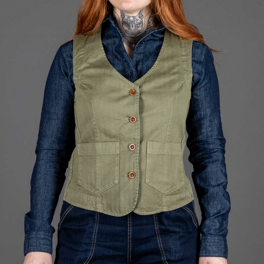 Captain Santors Women's Sailor Vest 7702 CG511 green Women's vest British Parts Luzern