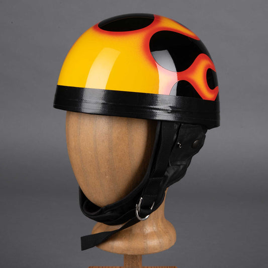DavidaClassic Helmet Black Yellow Orange FlamesHelmetBritish Parts Lucerne