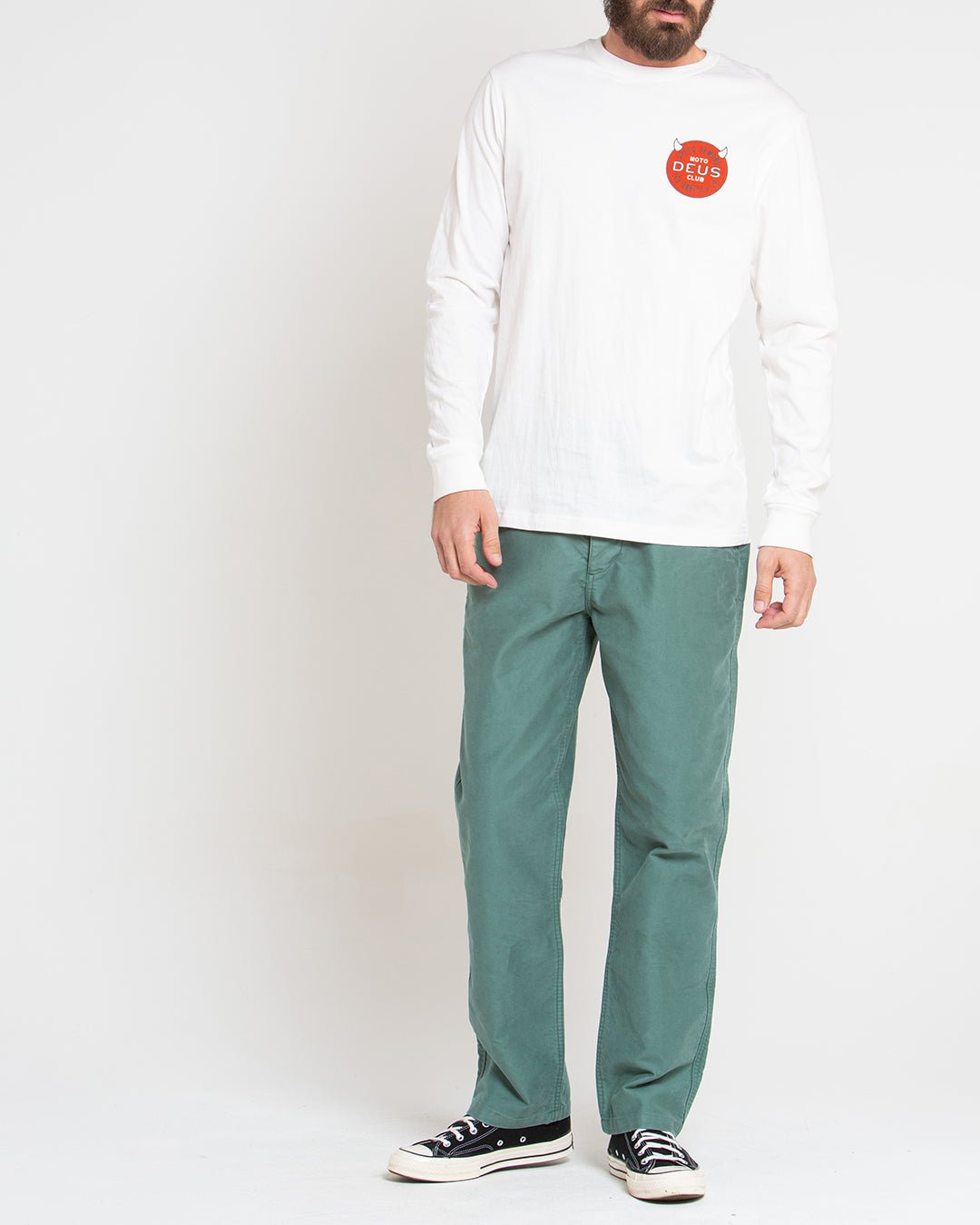 Deus Ex MachinaRiding Hot Longsleeve Shirt Vintage WhiteT-ShirtBritish Parts Lucerne