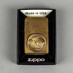 Fine jewelryZippo Buffalo bronzeLighterBritish Parts Lucerne