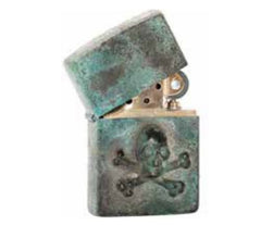 Fine jewelryZippo Skull bronze patinatedLighterBritish Parts Lucerne