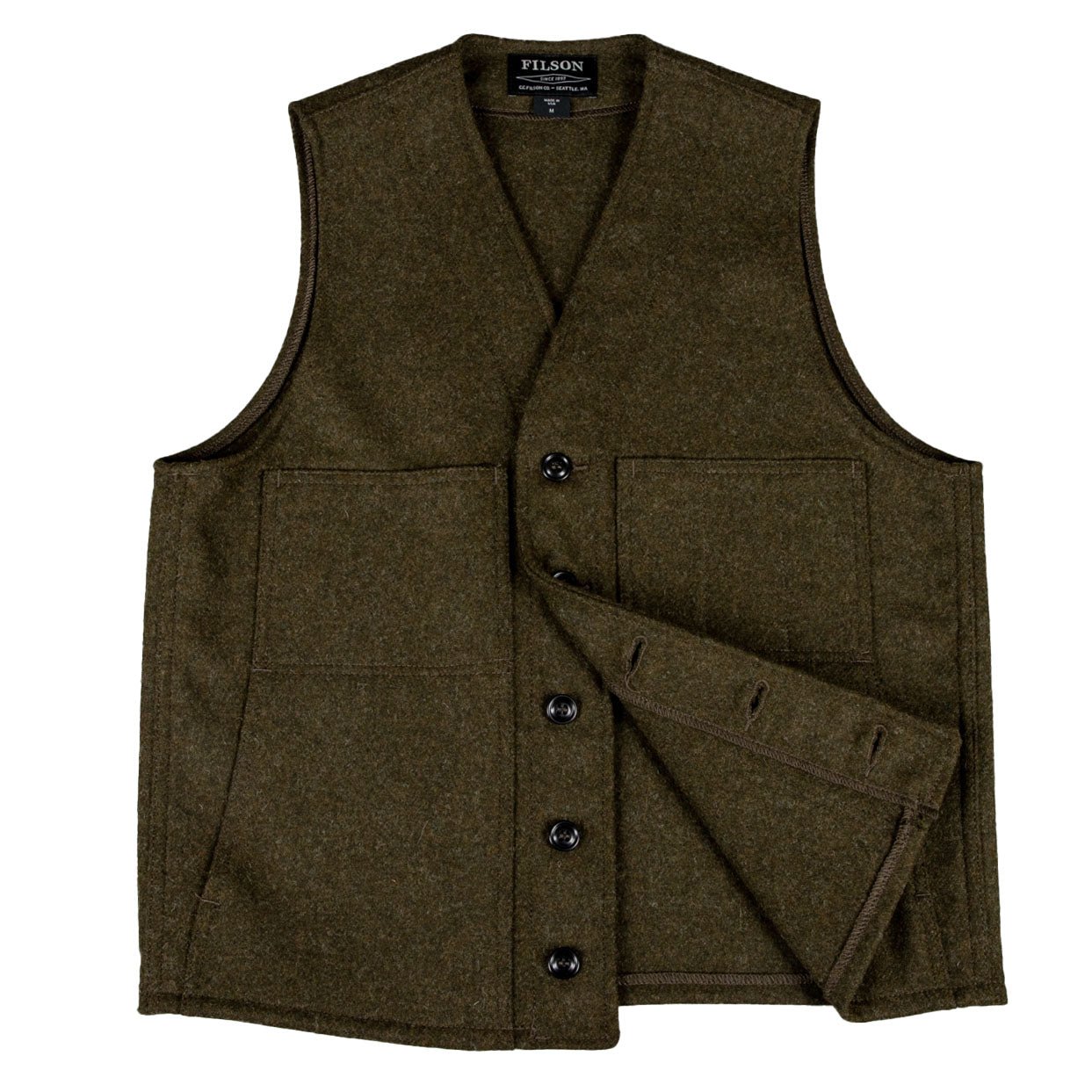 FilsonMackinaw Wool Vest Forest GreenVestsBritish Parts Lucerne