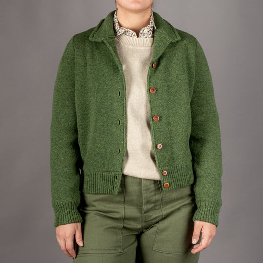 G.R.P.Max 3 short ladies merino cardigan GrassCardiganBritish Parts Lucerne