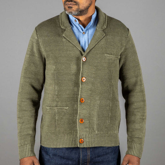G.R.P.Max 3 linen jacket greenknitted jacketBritish Parts Lucerne