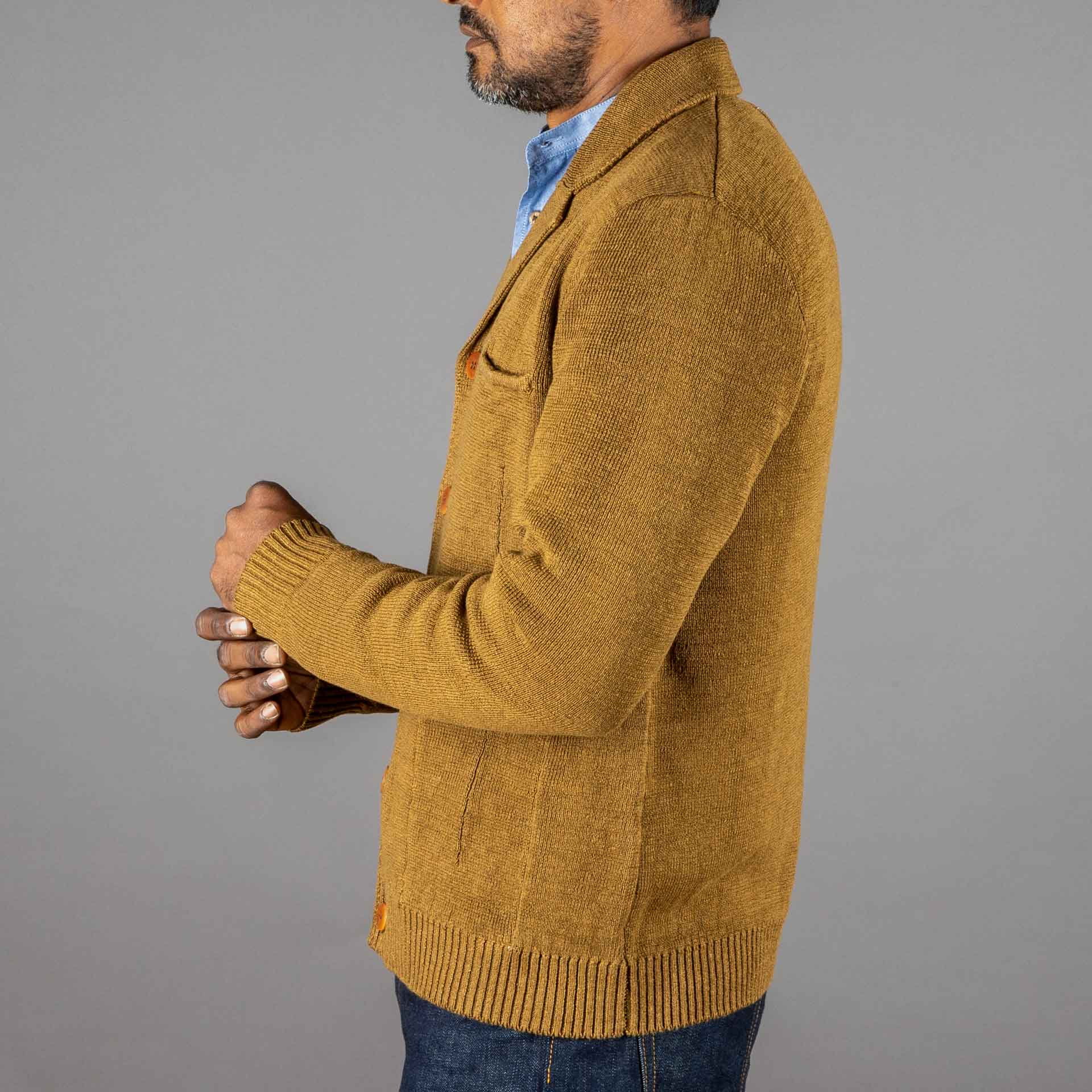 G.R.P.Max 3 linen jacket Tabaccoknitted jacketBritish Parts Lucerne