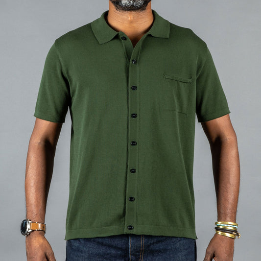 G.R.P.Knitted shirt dark greenCardiganBritish Parts Lucerne