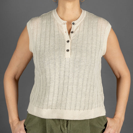 G.R.P.Women Vest EcruCardiganBritish Parts Lucerne