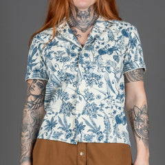 Hen's TeethWomens Shirt Herringbone PrintedBlouseBritish Parts Lucerne