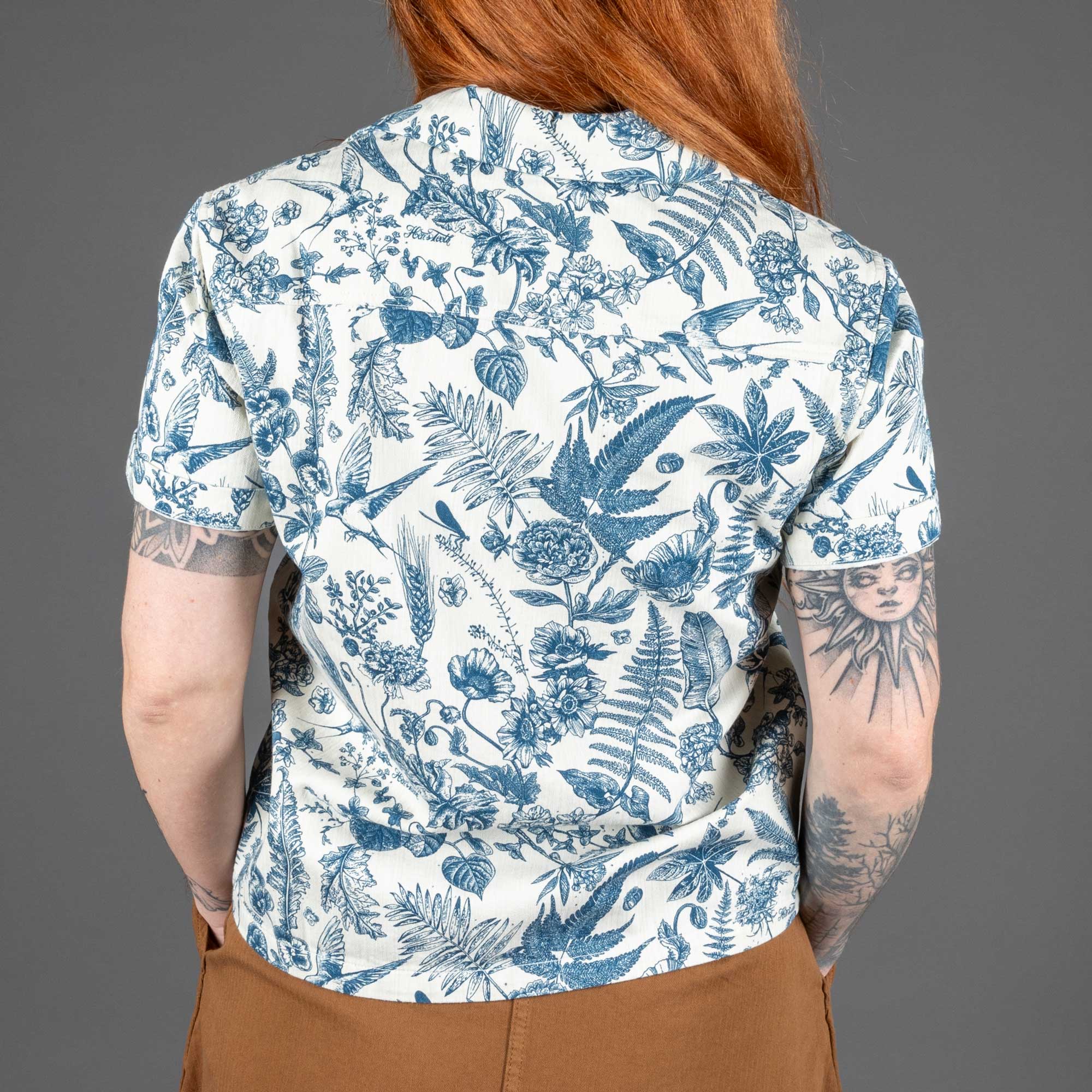 Hen's TeethWomens Shirt Herringbone PrintedBlouseBritish Parts Lucerne