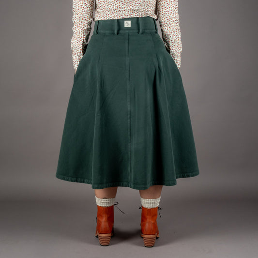 Hen's TeethWomens Skirt Canvas Forest GreenRockBritish Parts Lucerne