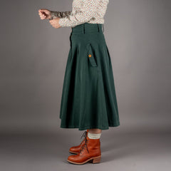 Hen's TeethWomens Skirt Canvas Forest GreenRockBritish Parts Lucerne