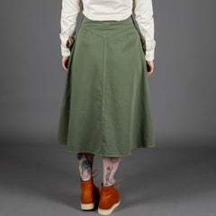 Hen's TeethWomens Skirt Herringbone Military GreenRockBritish Parts Lucerne