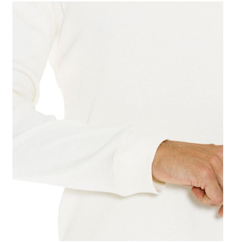 IndigoferaClyde longsleeve ribbed shirt in Cocatoo whiteHenleyBritish Parts Lucerne