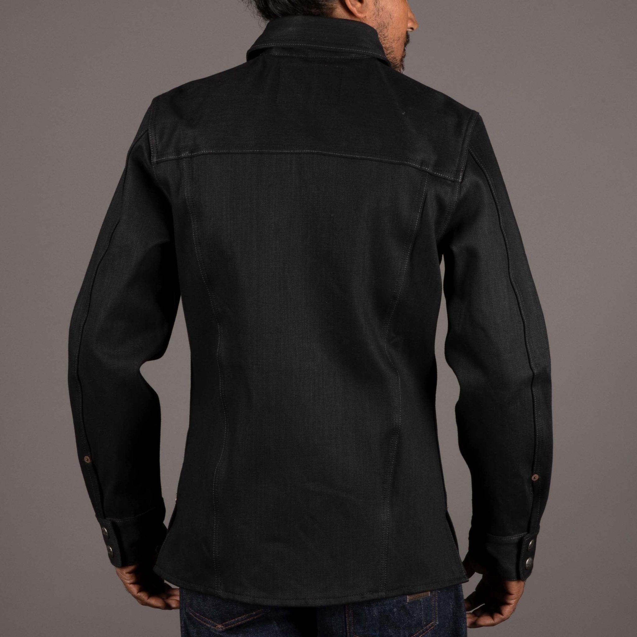 IndigoferaCopeland overshirt made from selvedge denim in gunpowder blackOvershirtBritish Parts Luzern