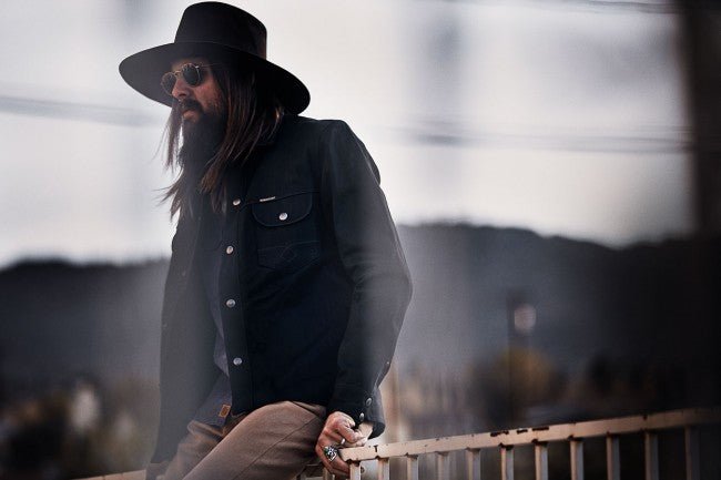 IndigoferaCopeland overshirt made from selvedge denim in gunpowder blackOvershirtBritish Parts Luzern