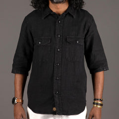IndigoferaDelray Shirt Linen Marshall BlackShirtBritish Parts Lucerne