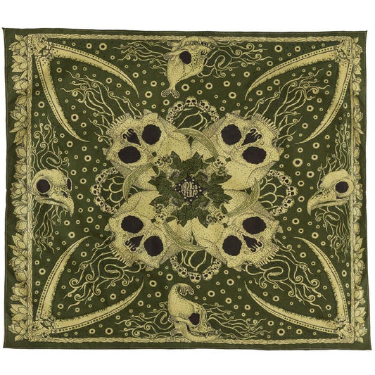 IndigoferaIndigofera Skull Bandana GreenScarfBritish Parts Lucerne