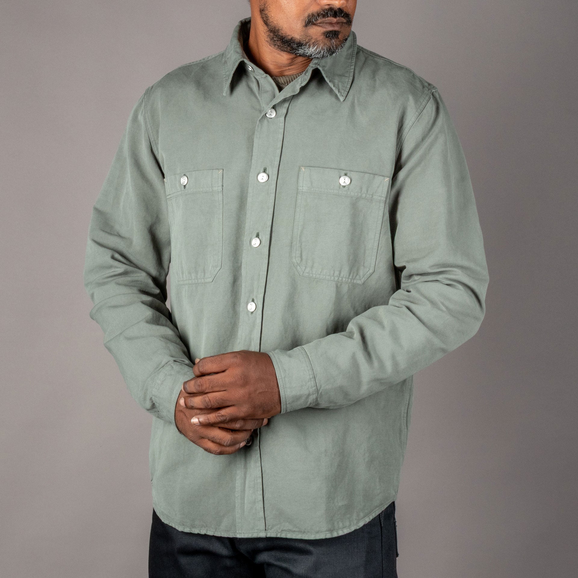 IndigoferaMcAllen Shirt Sage GreenShirtBritish Parts Lucerne