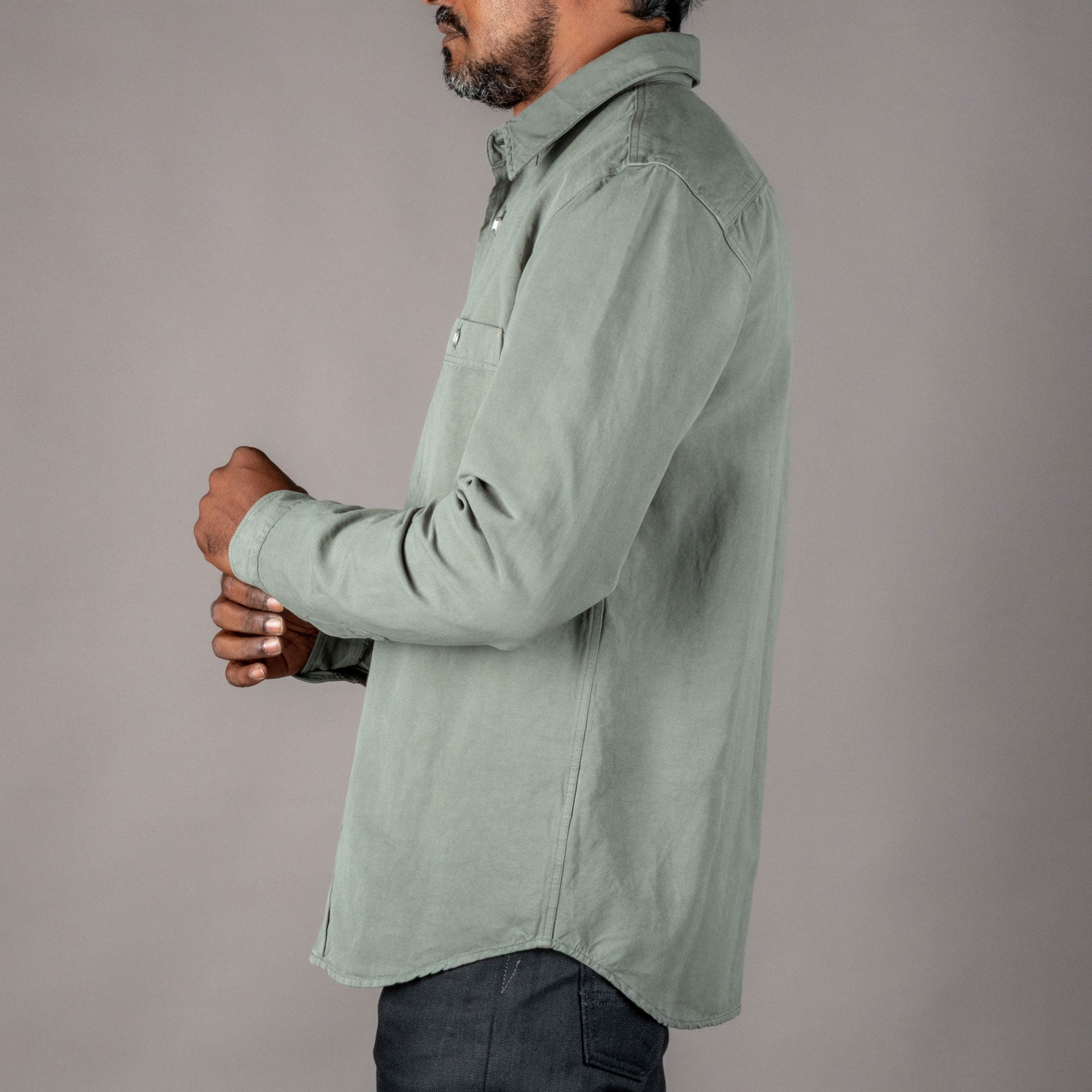 IndigoferaMcAllen Shirt Sage GreenShirtBritish Parts Lucerne