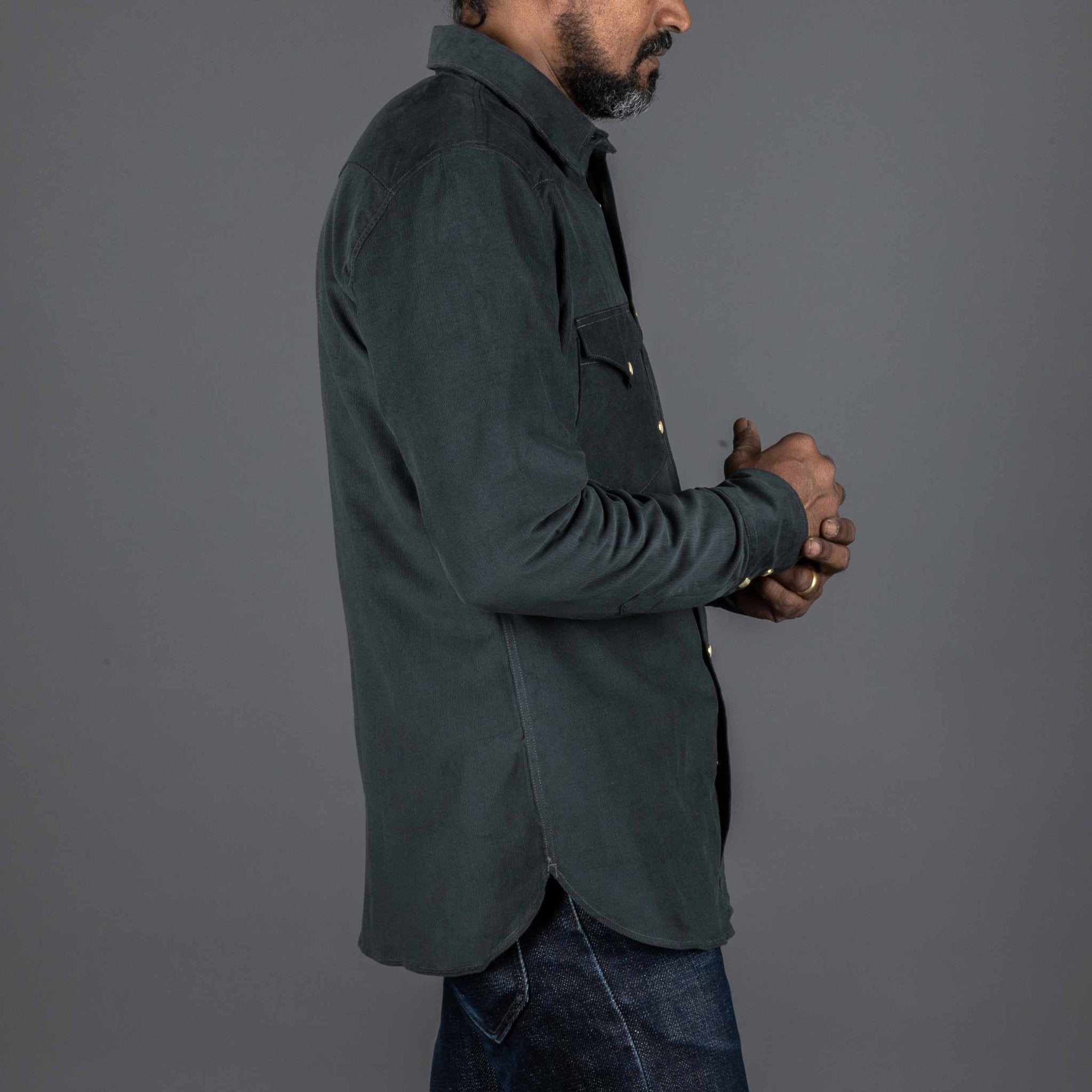 IndigoferaSideras Cord Shirt PetrolShirtBritish Parts Lucerne