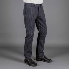 IndigoferaSwearengen Single Stripe Twill 12oz blue beigePantsBritish Parts Lucerne