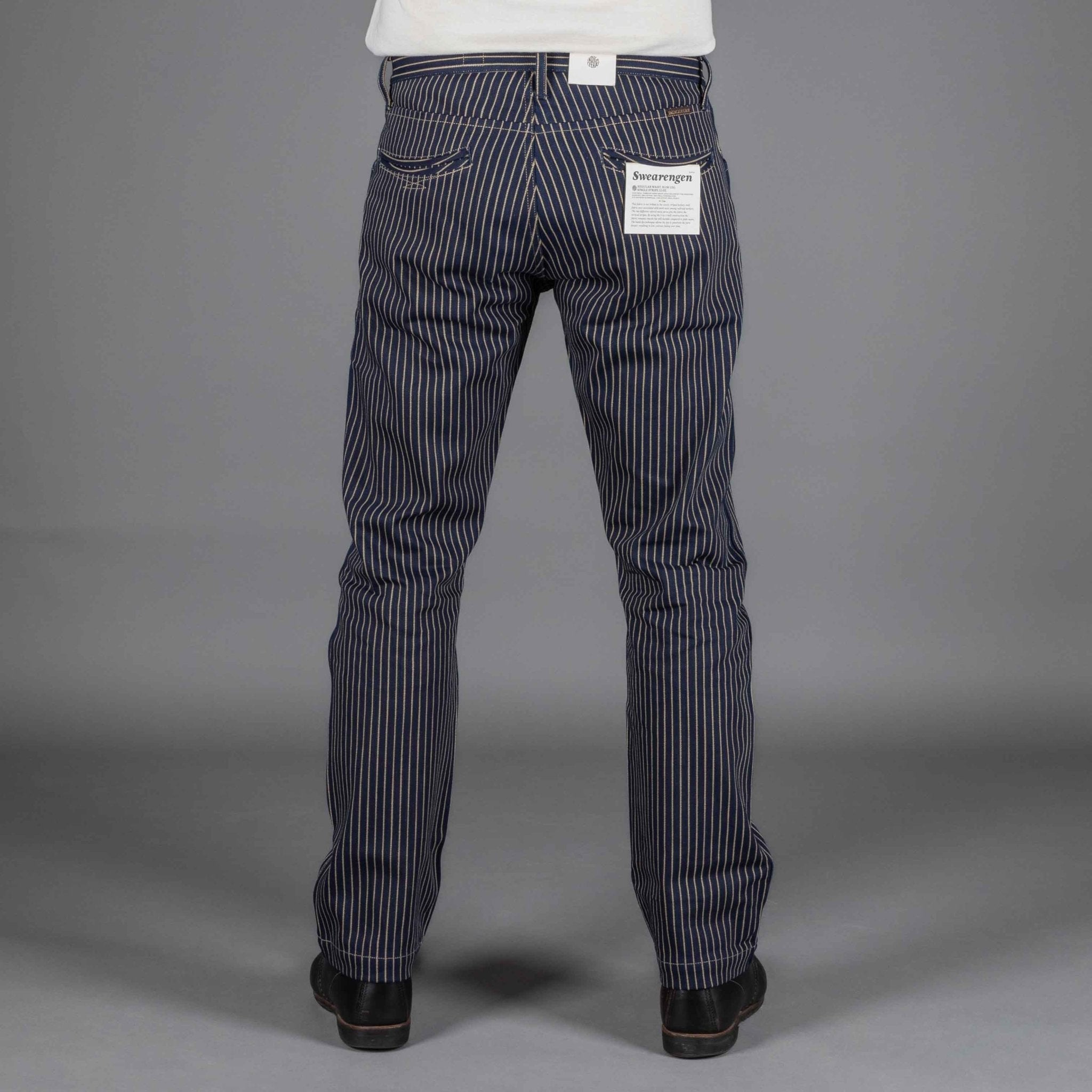 IndigoferaSwearengen Single Stripe Twill 12oz blue beigePantsBritish Parts Lucerne