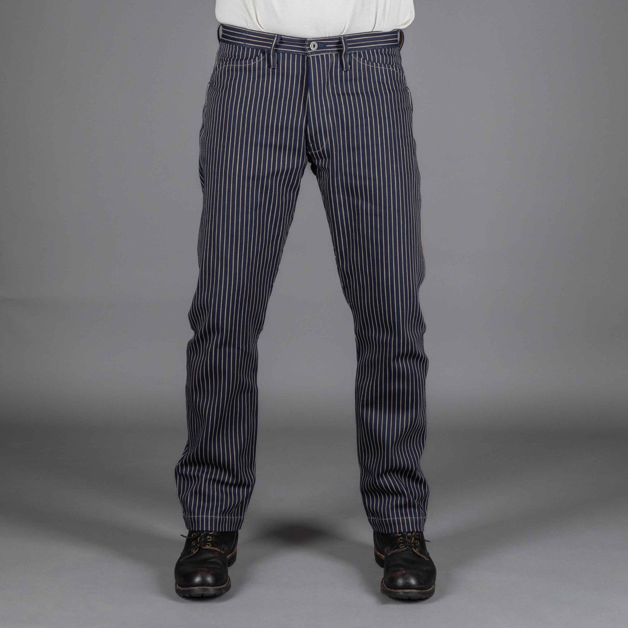 IndigoferaSwearengen Single Stripe Twill 12oz blue beigePantsBritish Parts Lucerne