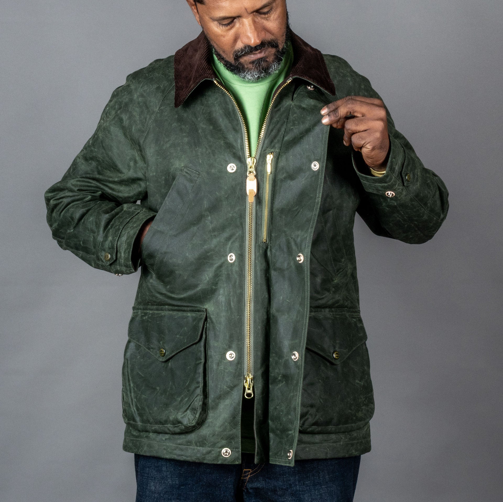 Manifattura CeccarelliRain Caban wax jacket dark greenJacketsBritish Parts Lucerne