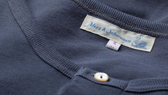 Merz b. Schwanen206 Button placket shirt ink blueHenleyBritish Parts Lucerne