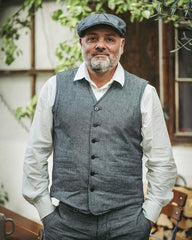 Pike Brothers1905 Hauler Vest Grey Striped LinenVestsBritish Parts Lucerne