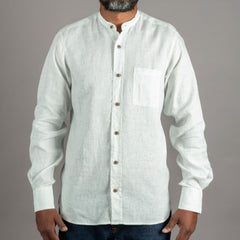 Pike Brothers1923 Buccanoy Shirt Linen White BlueShirtBritish Parts Lucerne