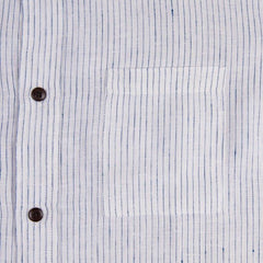 Pike Brothers1923 Buccanoy Shirt Linen White BlueShirtBritish Parts Lucerne