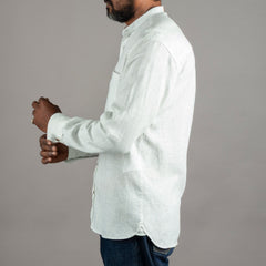 Pike Brothers1923 Buccanoy Shirt Linen White BlueShirtBritish Parts Lucerne