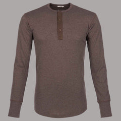Pike Brothers1927 Henley Shirt long sleeve brown melangeHenleyBritish Parts Lucerne