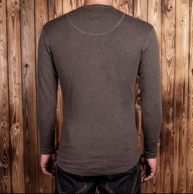 Pike Brothers1927 Henley Shirt long sleeve brown melangeHenleyBritish Parts Lucerne