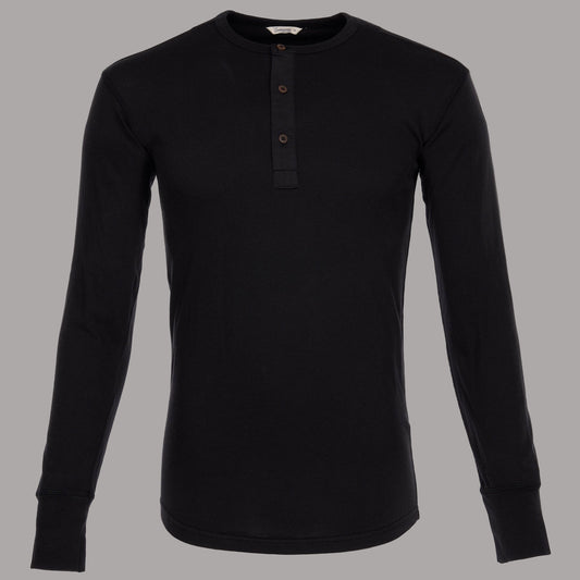 Pike Brothers1927 Henley Shirt long sleeve faded blackHenleyBritish Parts Lucerne