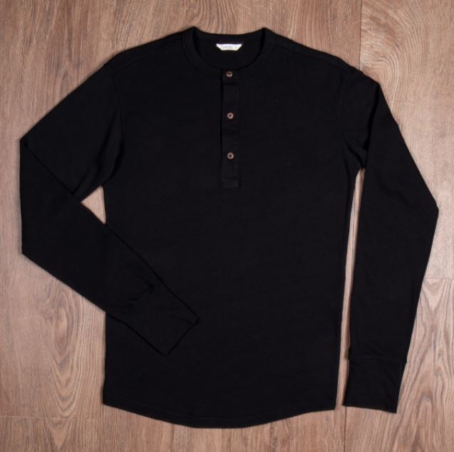 Pike Brothers1927 Henley Shirt long sleeve faded blackHenleyBritish Parts Lucerne