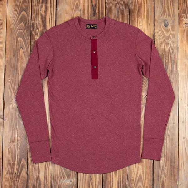Pike Brothers1927 Henley Shirt long sleeve garnet redHenleyBritish Parts Lucerne