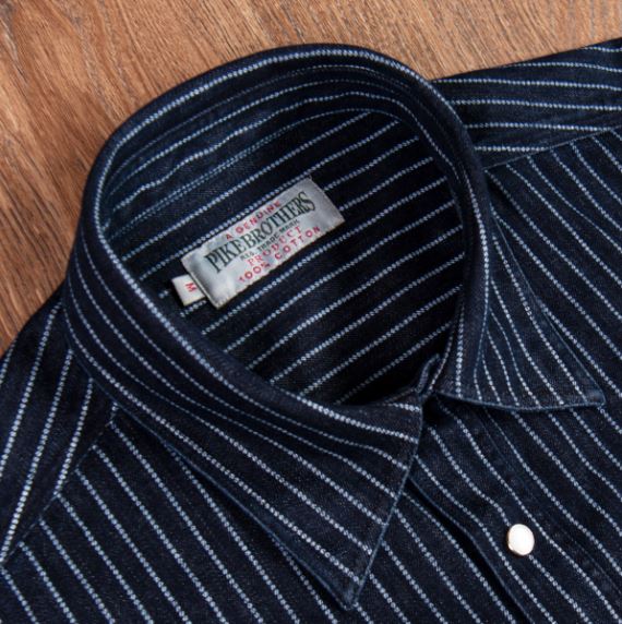 Pike Brothers1937 Roamer Shirt Blue Wabash DenimShirtBritish Parts Lucerne