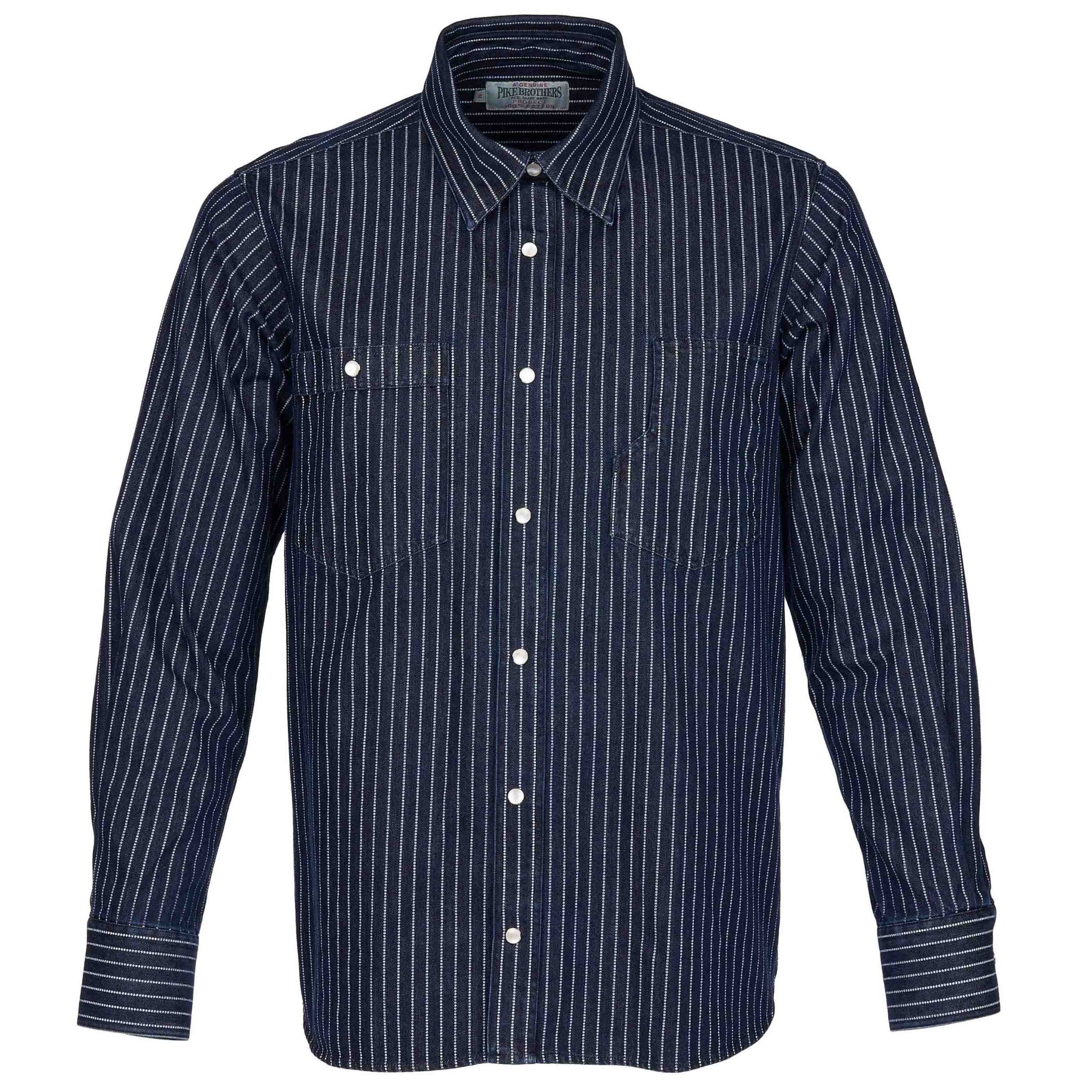 Pike Brothers1937 Roamer Shirt Blue Wabash DenimShirtBritish Parts Lucerne